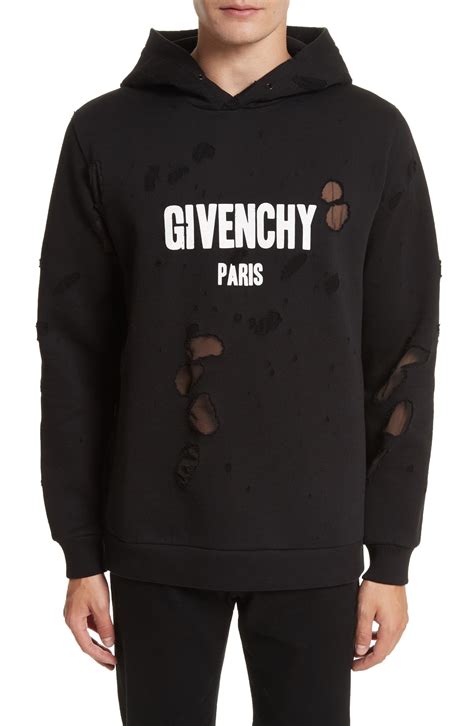 givenchy paris sweatshirt destroyed|Givenchy distressed hoodie.